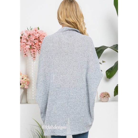 NEW! Soft Lightweight Heather Gray Cocoon Style Dolman Sleeve Open Cardigan! - Picture 6 of 7